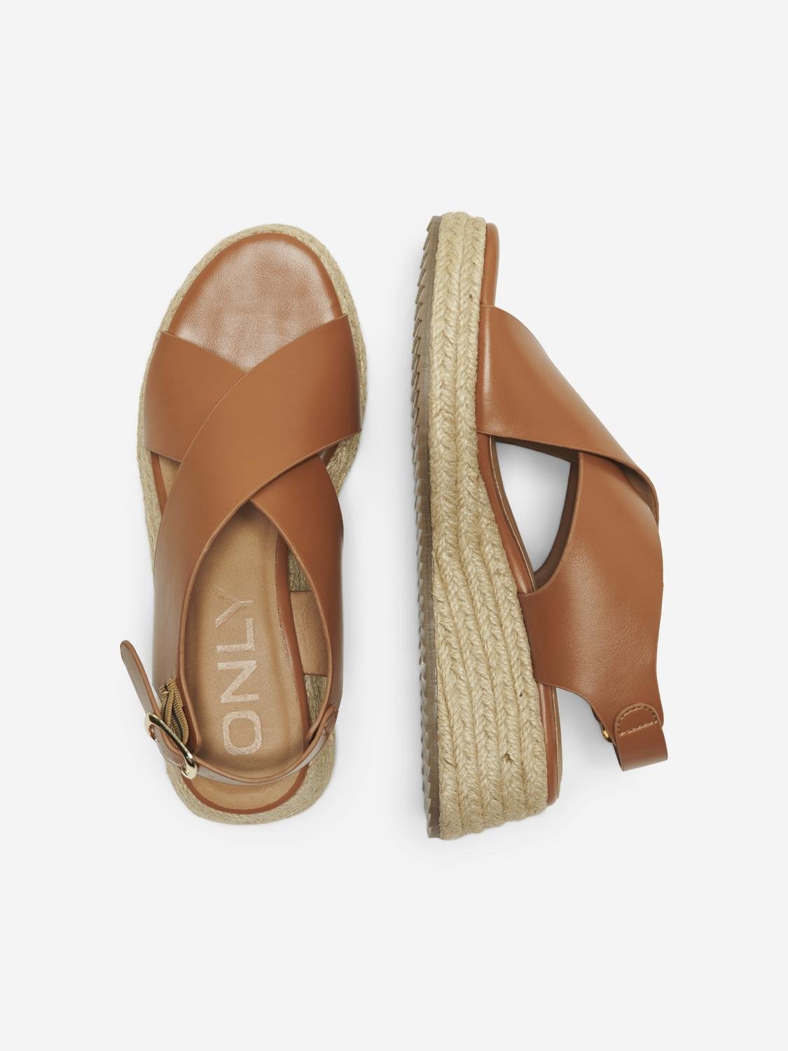 Minerva Cross Strap Espadrille (Cognac)