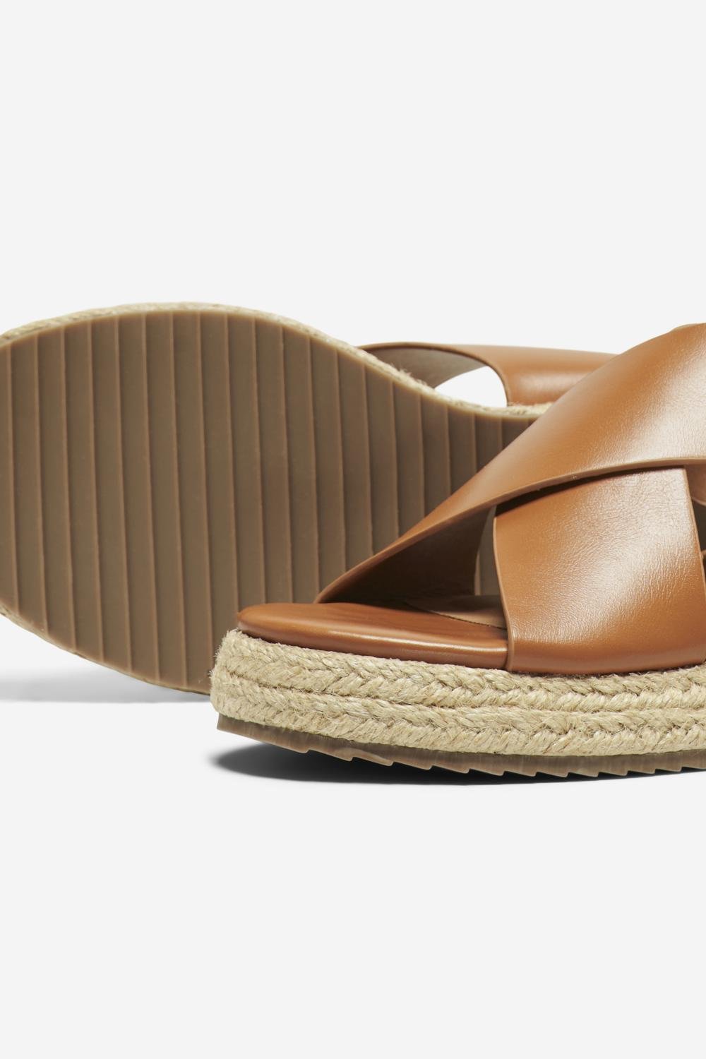 Minerva Cross Strap Espadrille (Cognac)