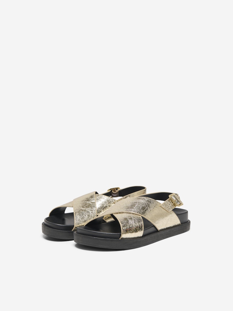 Macy Flat Sandal (Gold/Crinkle) Love Cherish Sandal