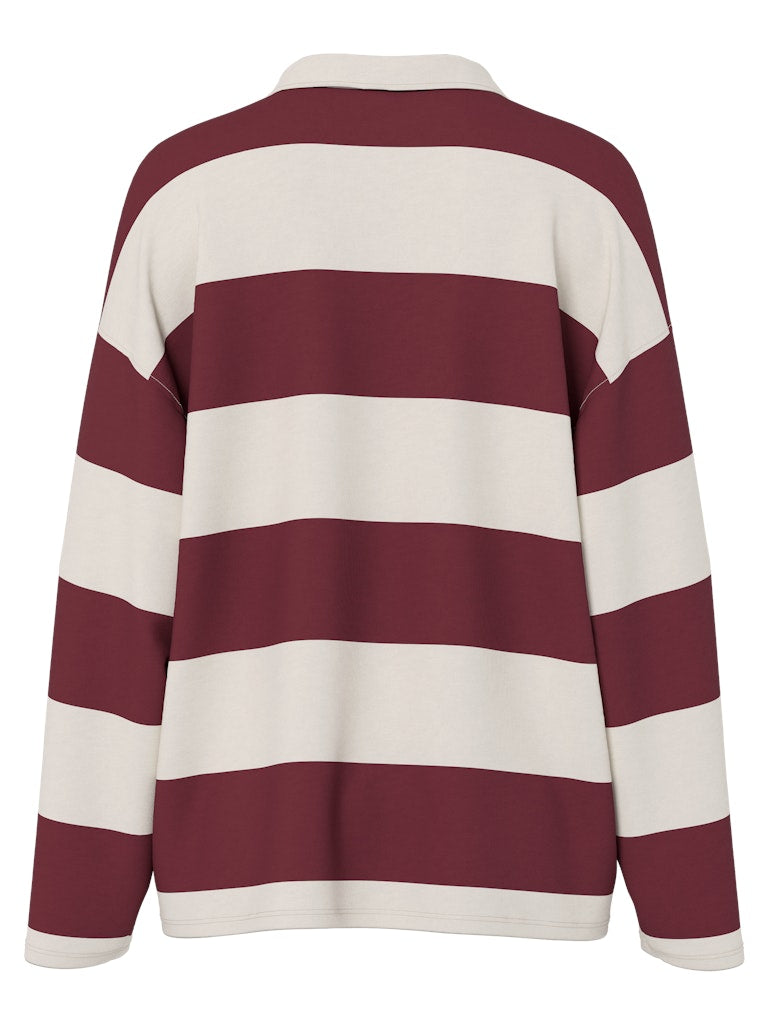 Falina Polo Jersey Top (Birch/Tawny Port)