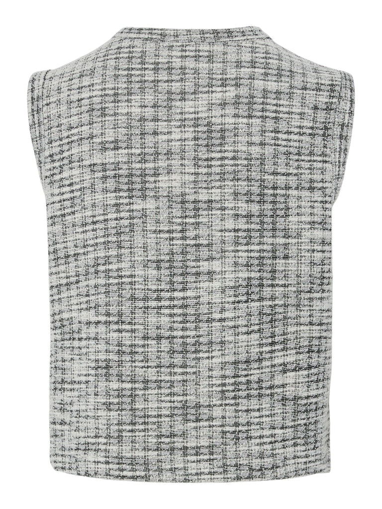 June Sleeveless Top (Cloud Dancer/Black)