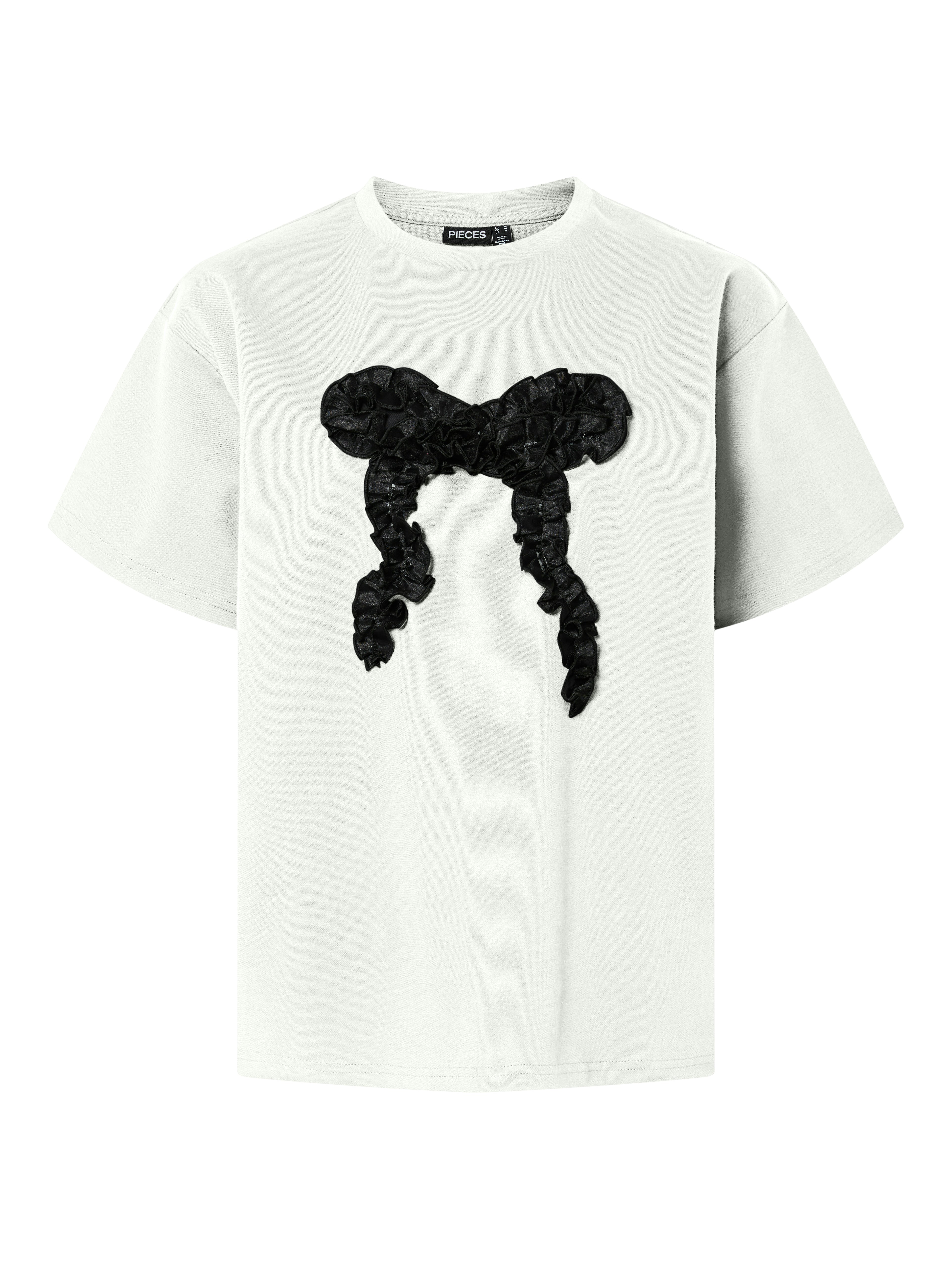 Bella Bow T-Shirt (Bright White/Black Bow)
