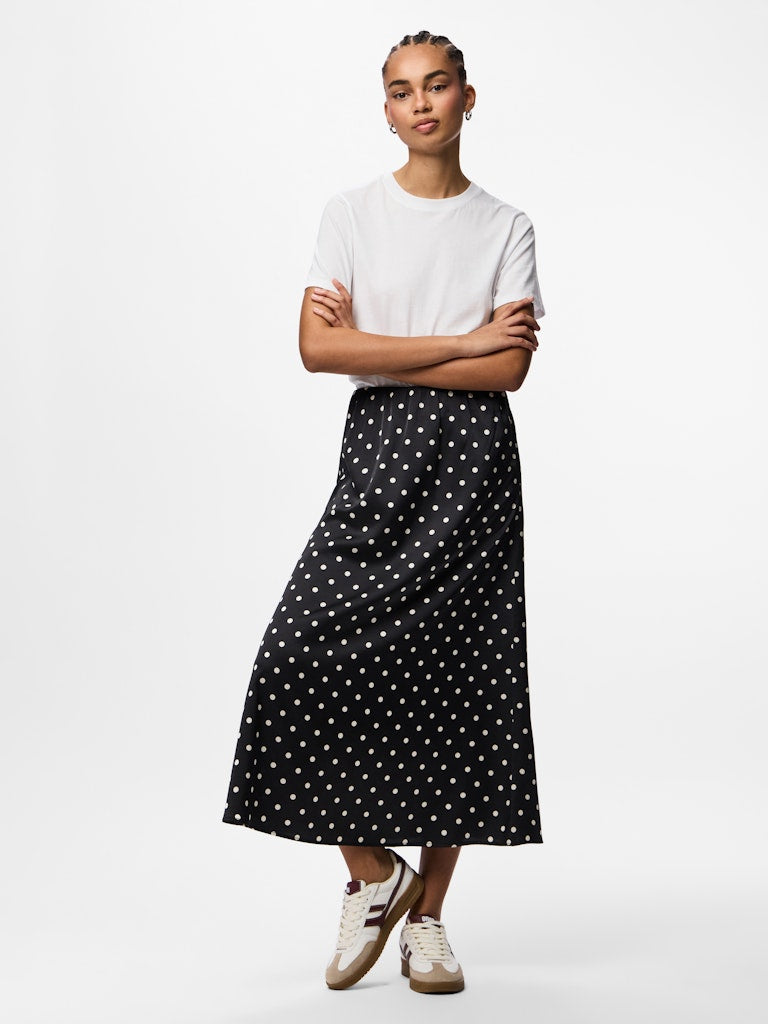 Triona Midi Skirt (Black/White)