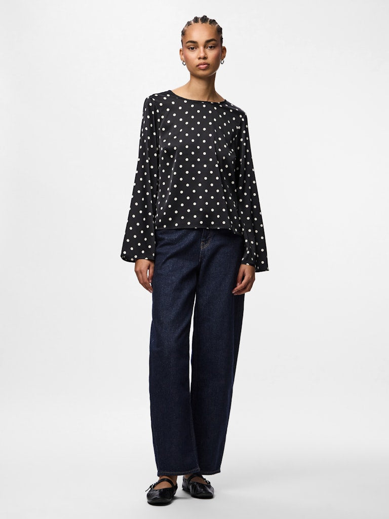 Ona Long Sleeve Top (Black/White)