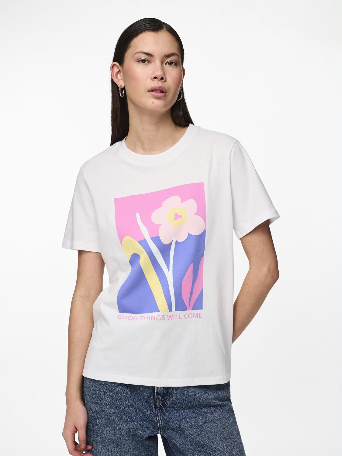 Good Things T-Shirt (White/Begonia Pink)