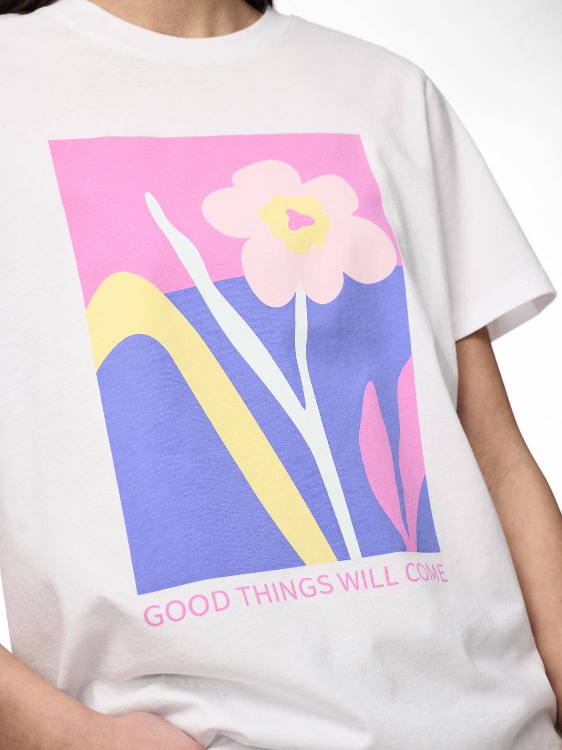 Good Things T-Shirt (White/Begonia Pink)