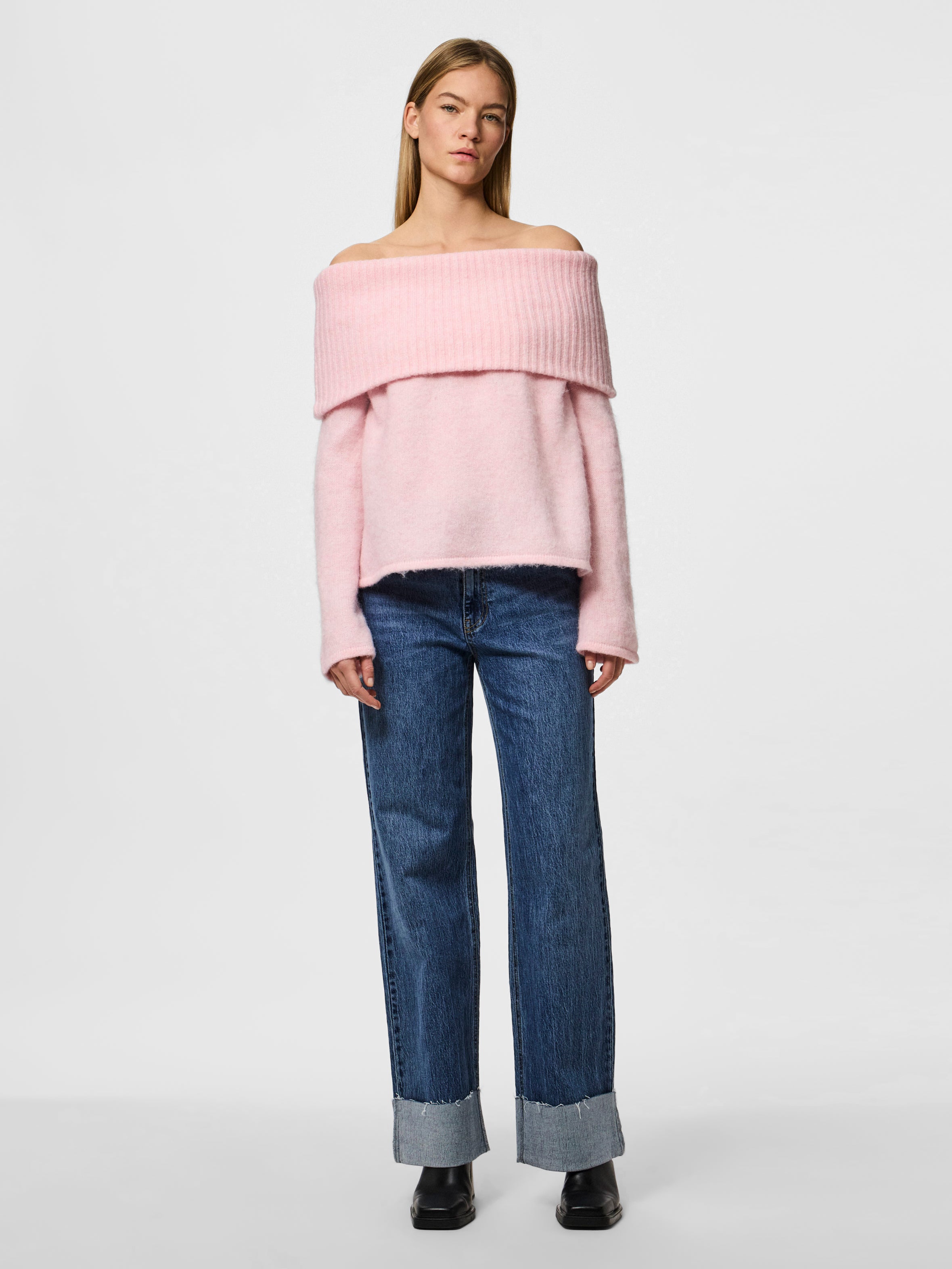 Pam Off Shoulder Jumper (Pink-A-Boo)