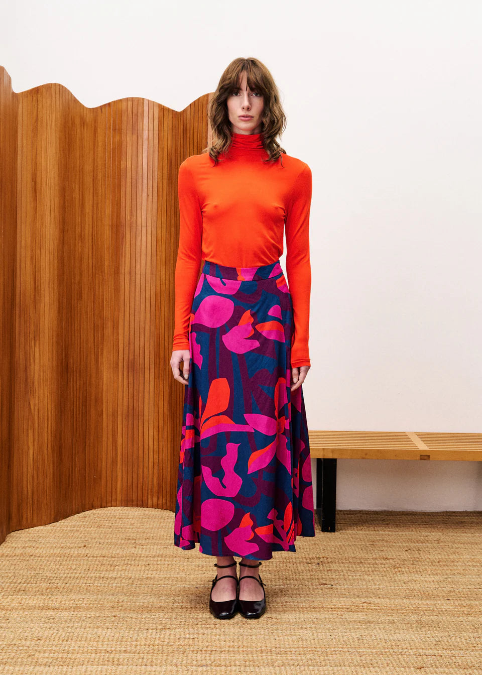 Eucalyptus Polo Neck Top (Orange)