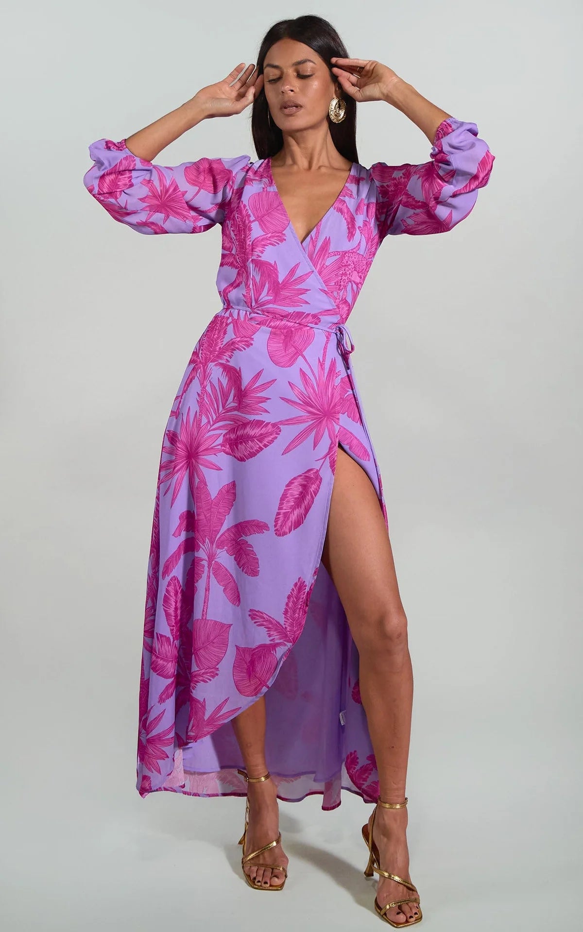 Jagger Maxi Dress (Lilac Jungle Palm)