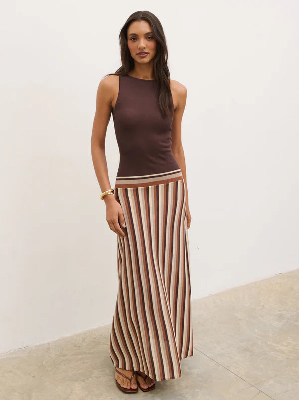 Phoebe Knit Maxi Dress (Brown)