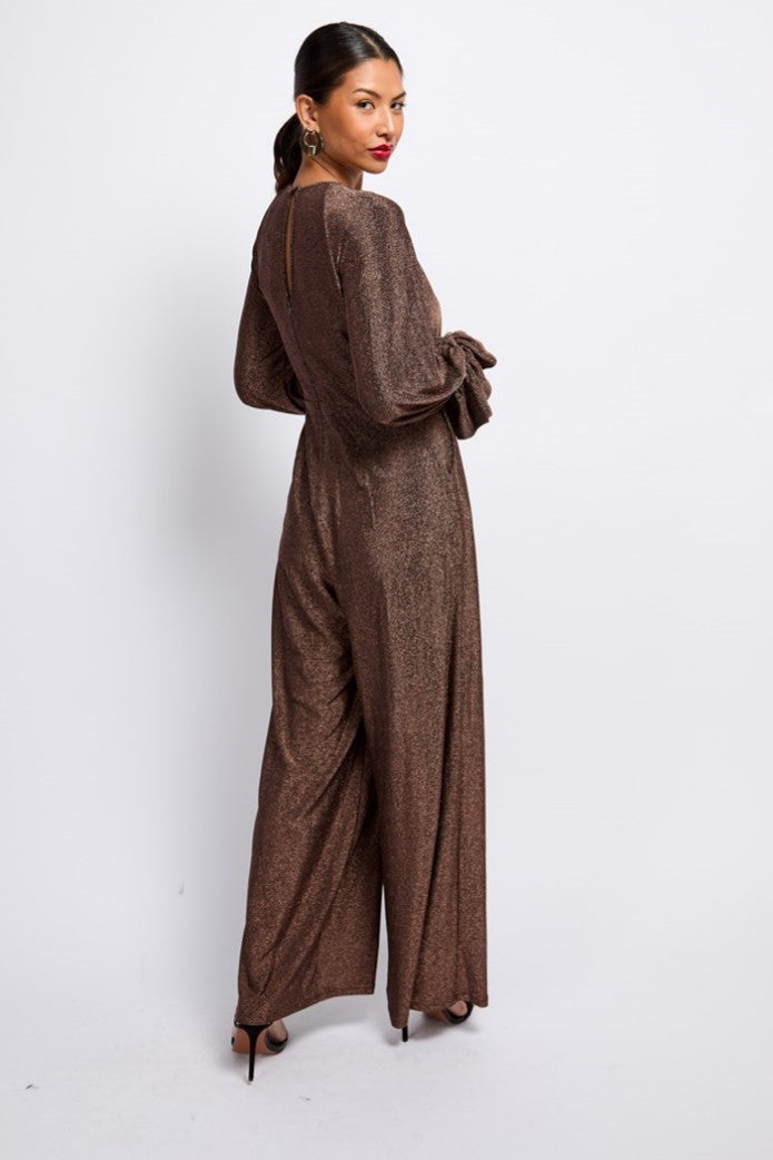 Brona Jumpsuit (Brown Metallic)