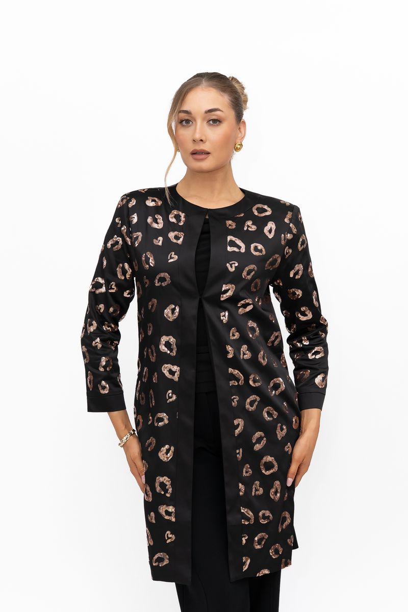 Eclipse Embellished Dress Coat (Black)