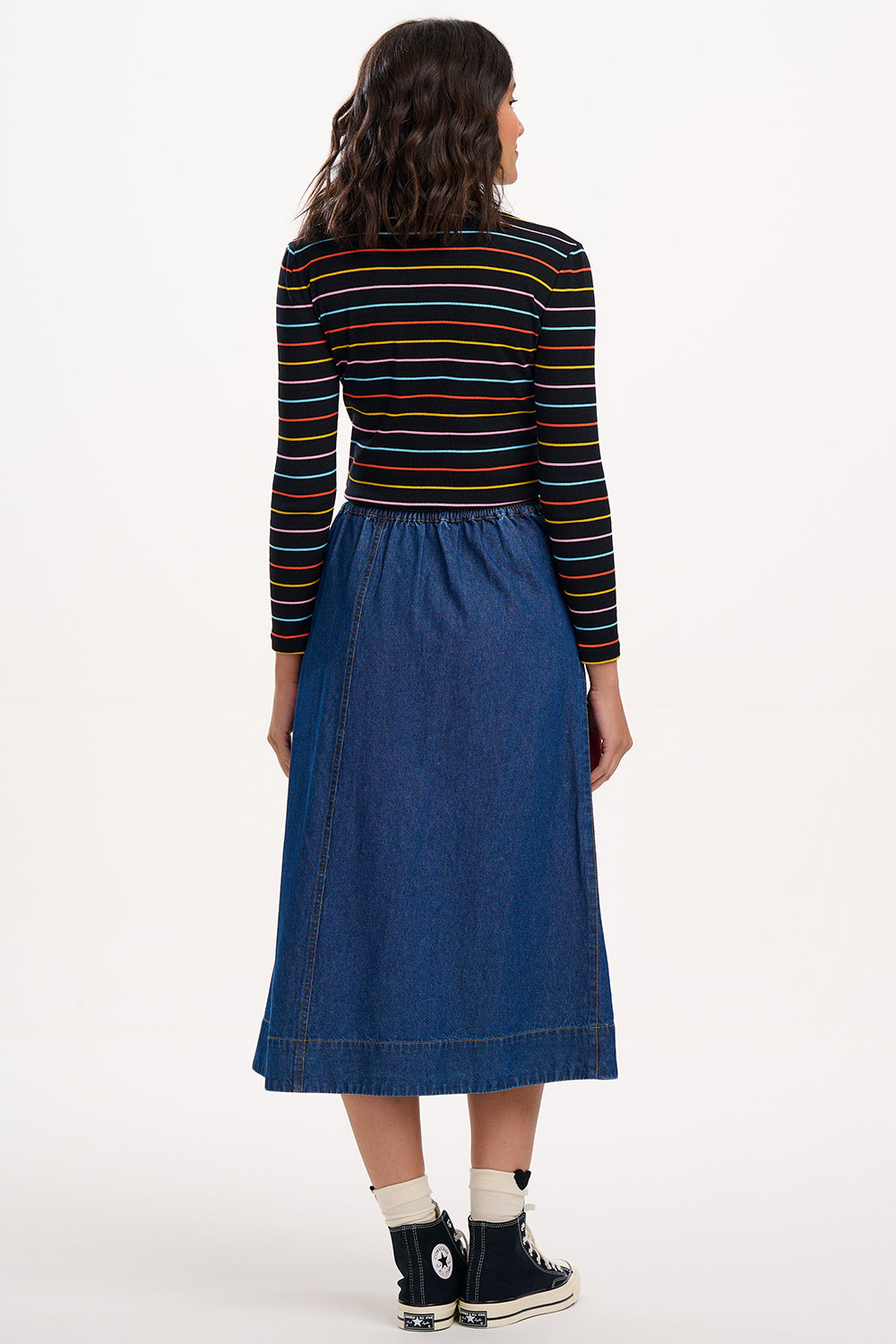 Joanna Midi Skirt (Deep Blue Denim)