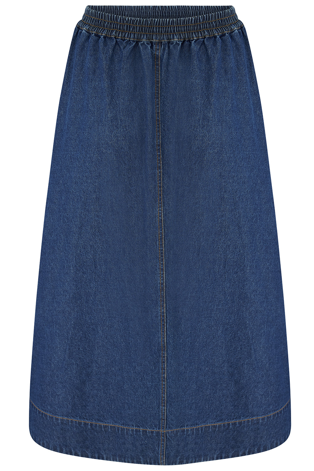 Joanna Midi Skirt (Deep Blue Denim)