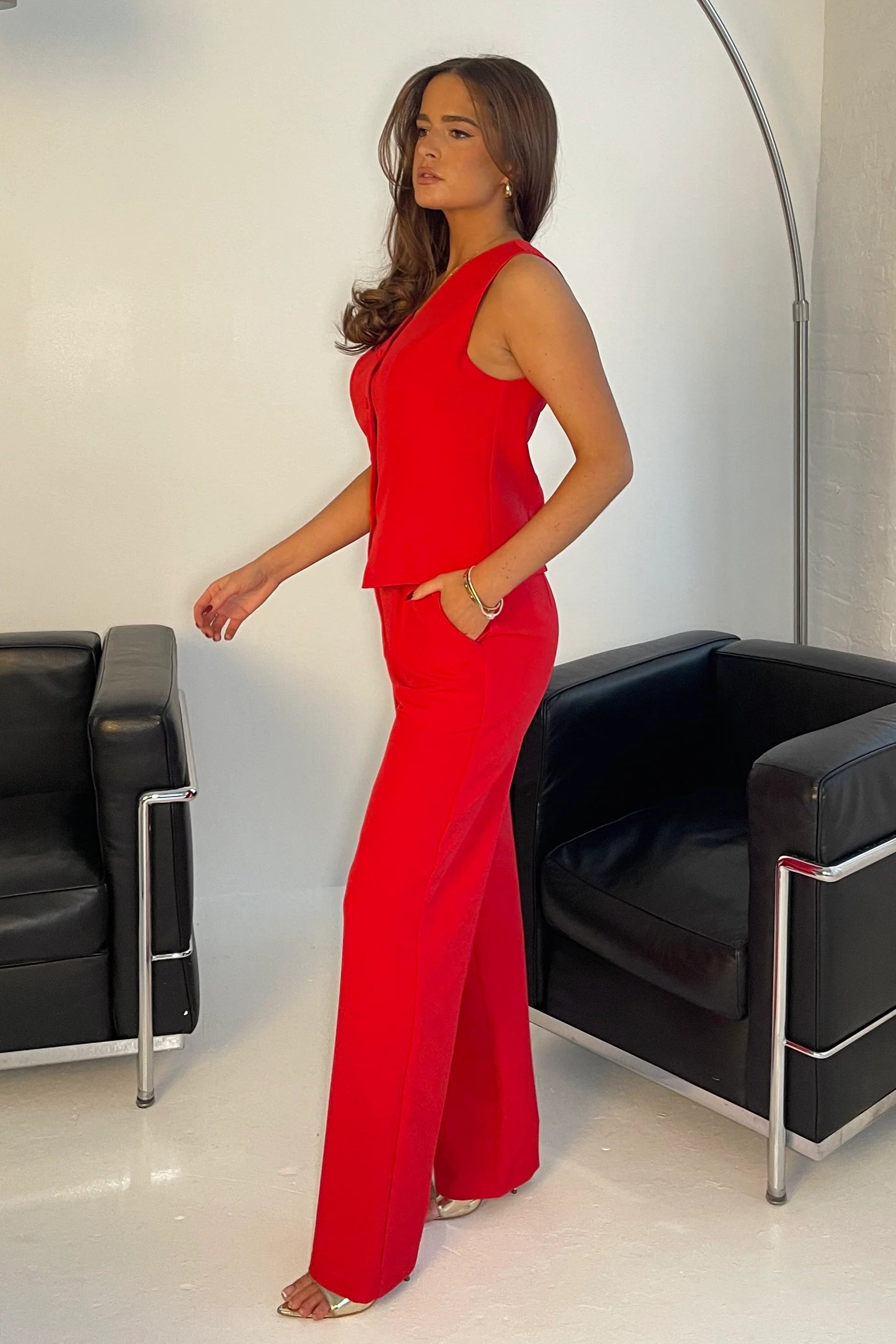 Bobbi Tailored Waistcoat (Red)