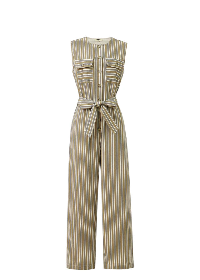Norina Striped Jumpsuit (Grey)