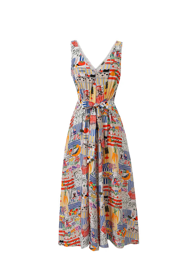 Achouak Dress (White/Multicoloured)