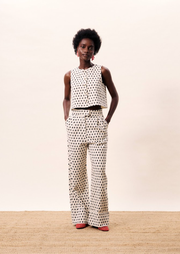Isolde Wide Leg Pants (Cream)