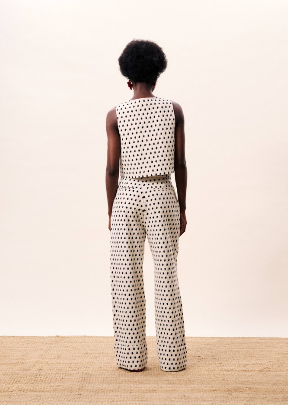 Isolde Wide Leg Pants (Cream)