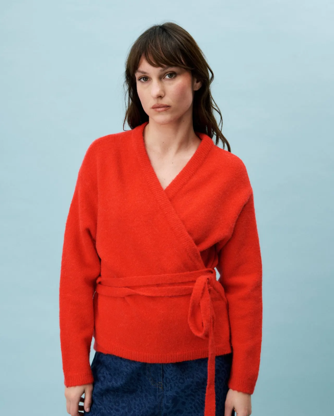 Pontia Wrap Cardigan (Red)