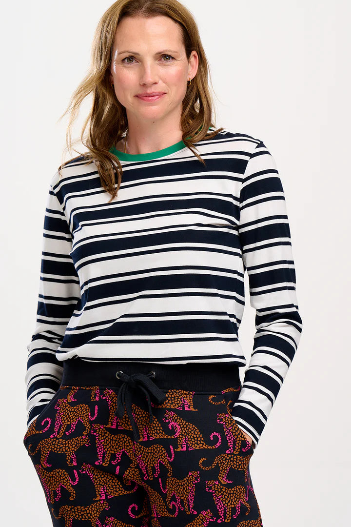 Brunswick Jersey Top - (Black/Off White)