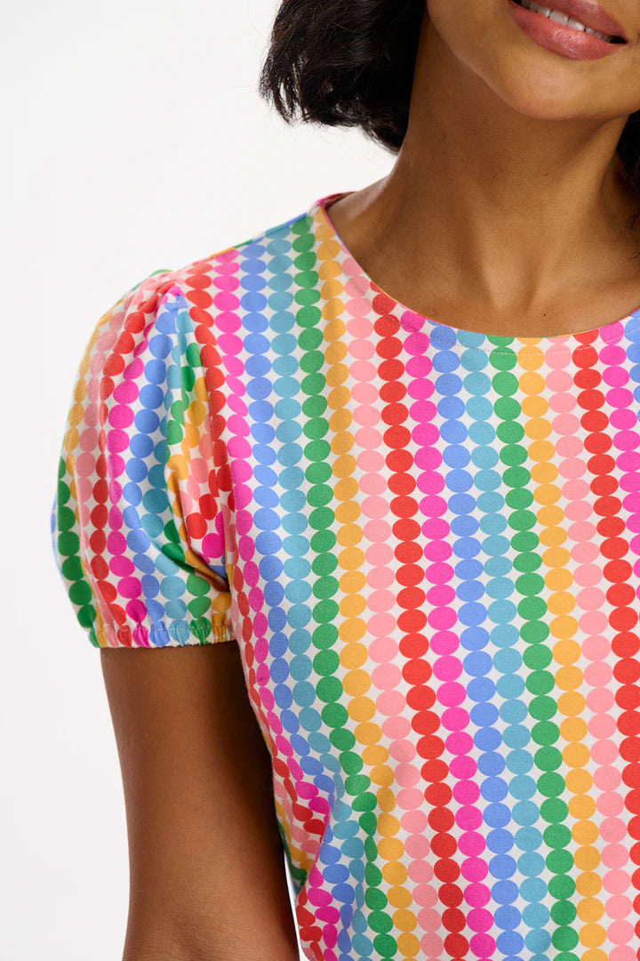Lexley Jersey Top (Multi/Rainbow Circles)
