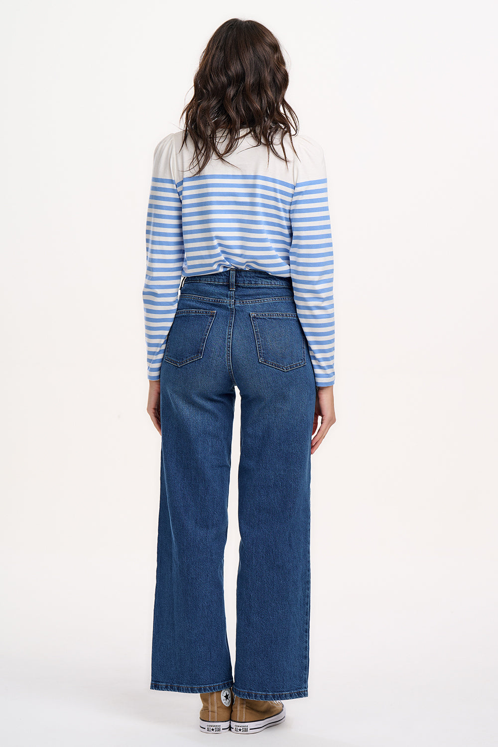 Umah Jersey Top (Off White/French Blue Stripe)