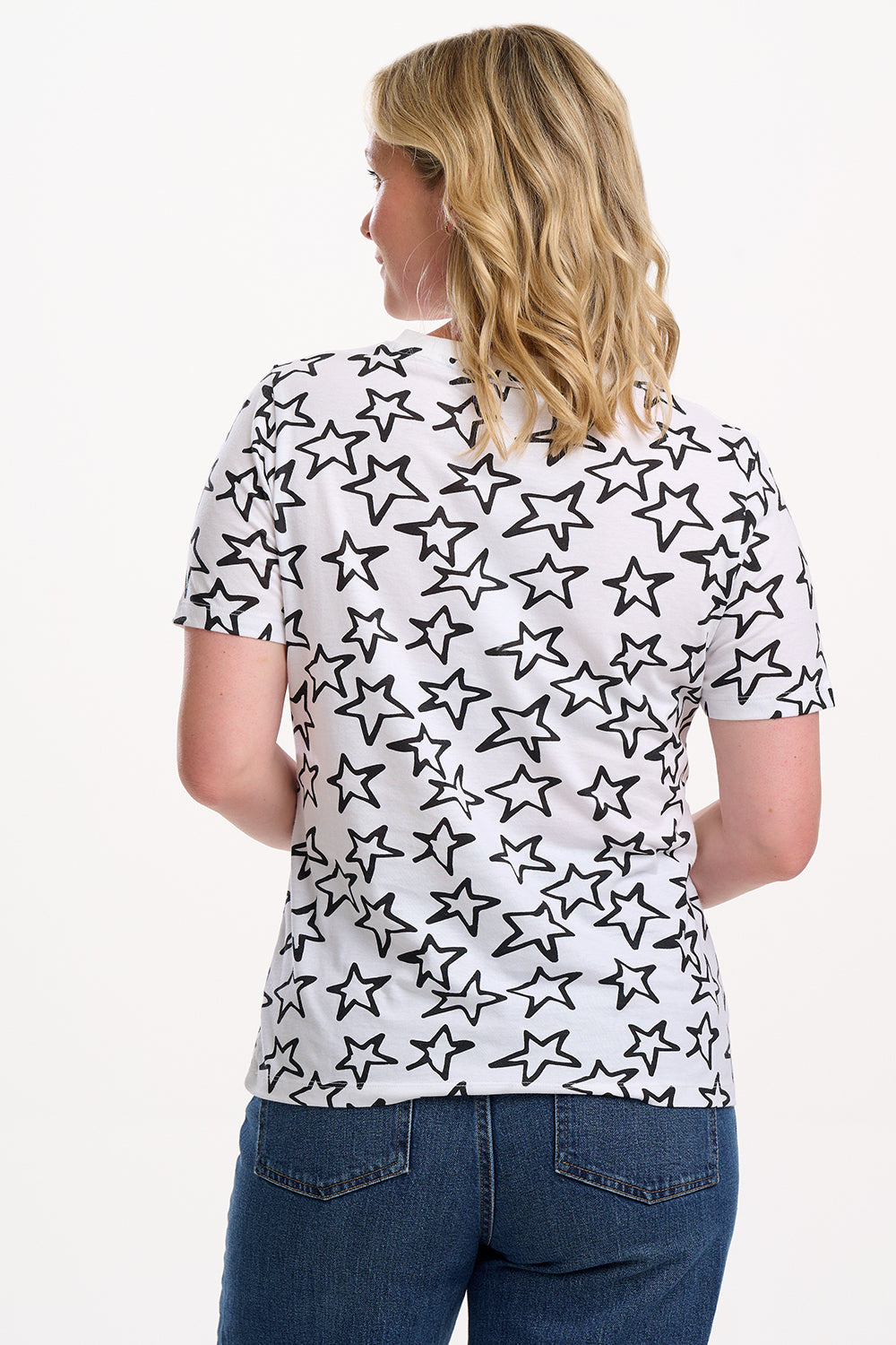 Maggie T-Shirt (White/Black Stars)