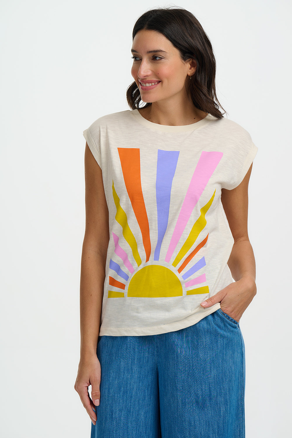 Chrissy Tank T-Shirt (Cream)