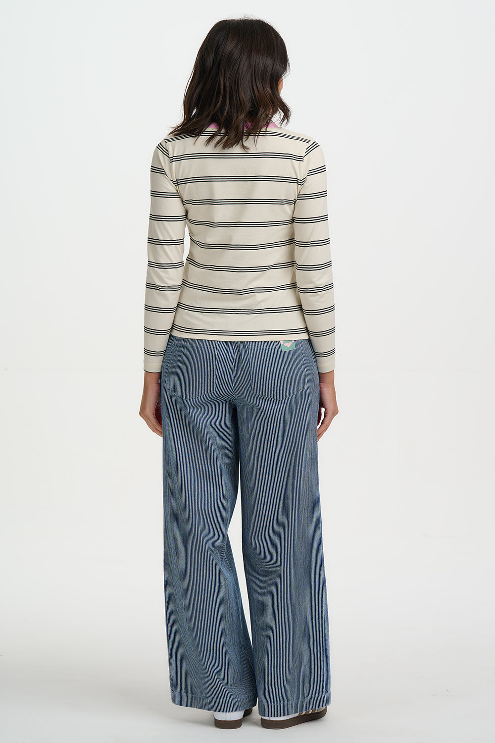 Josie Jersey Top (Off White/Black)