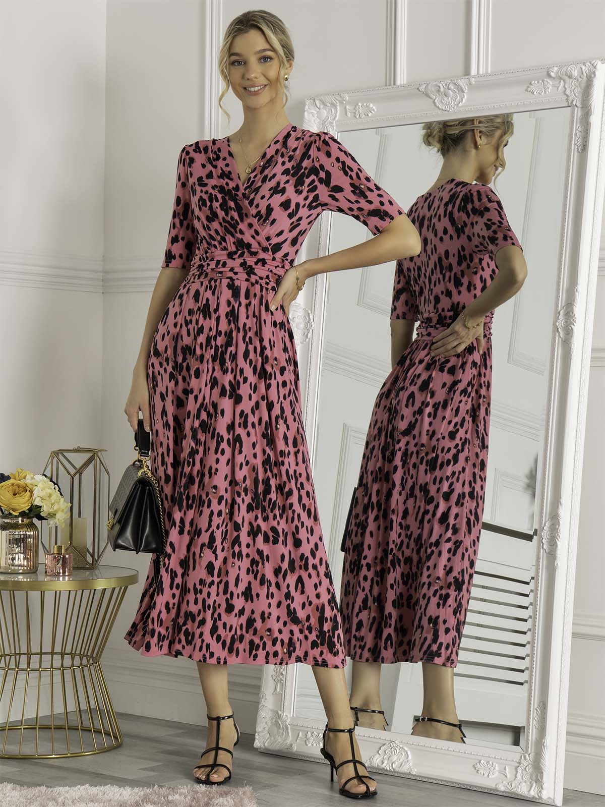 JOSIE ANIMAL PRINT MAXI DRESS (PINK ANIMAL)