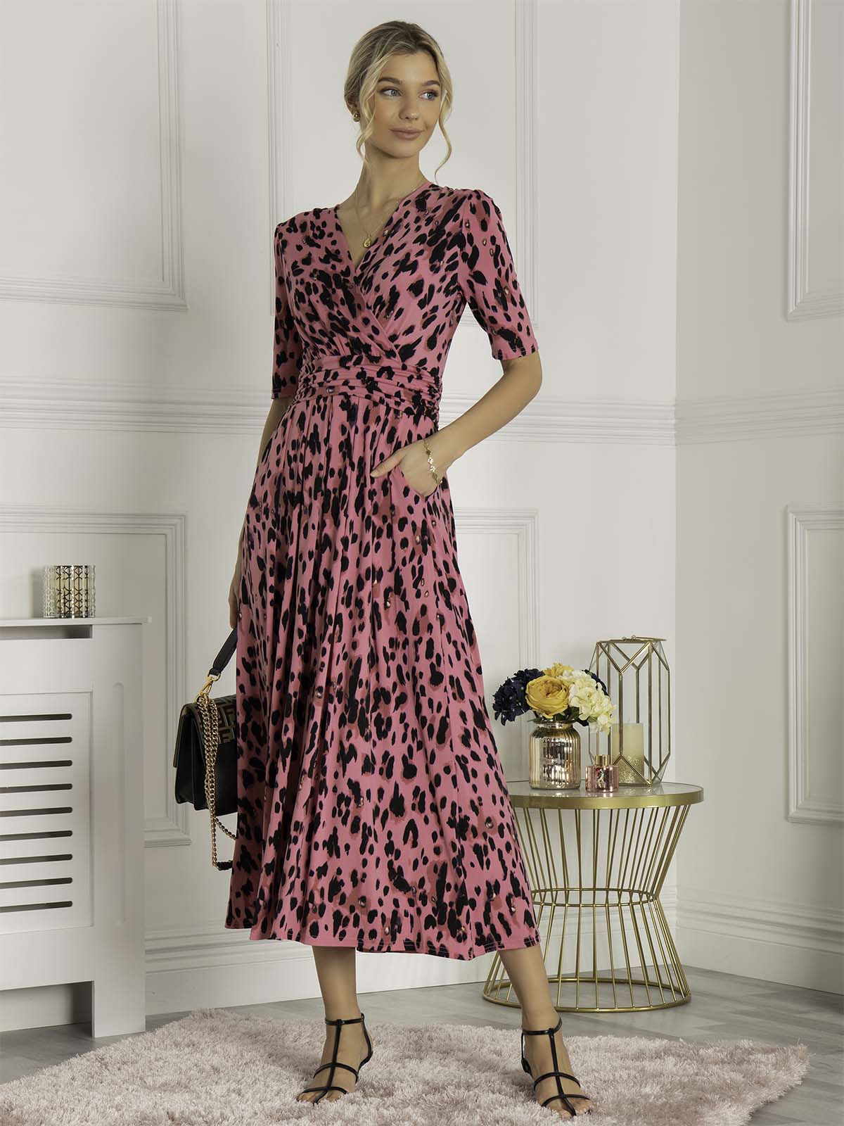 JOSIE ANIMAL PRINT MAXI DRESS (PINK ANIMAL)