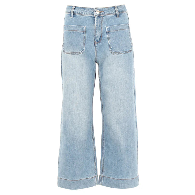 Teddie Crop Jean (Ice Blue)