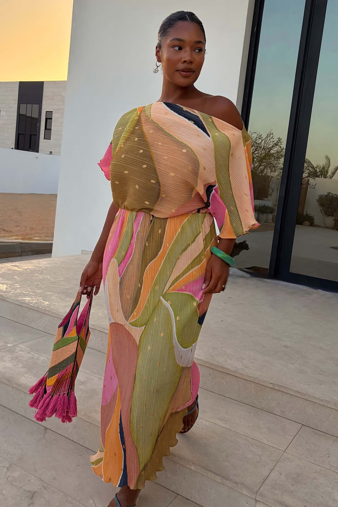 Abstract Tilly Dress (Green) | Love Cherish