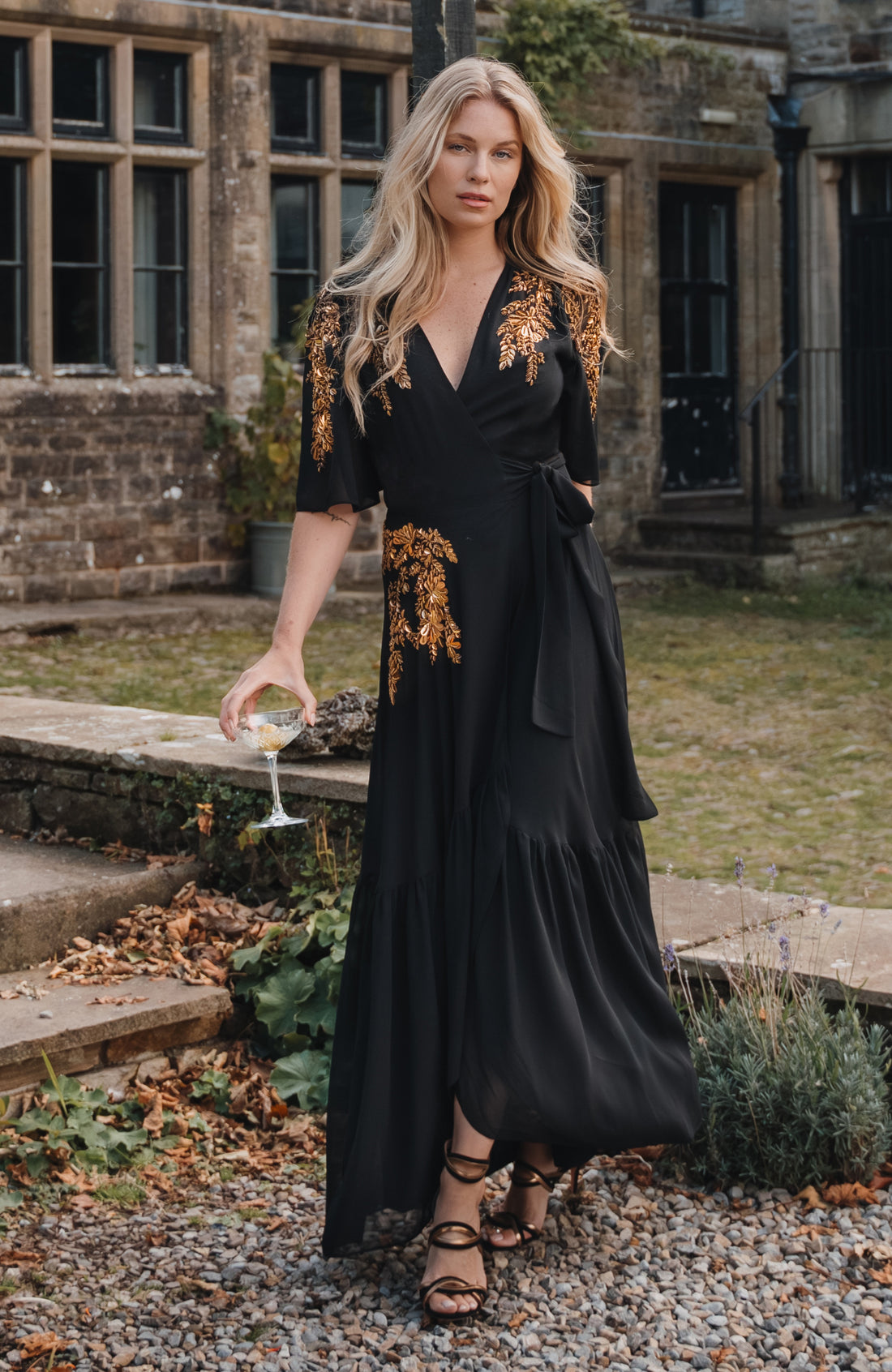 The Artemis Embellished Maxi Wrap Dress (Black/Gold) | Love Cherish | Dress The Artemis Embellished Maxi Wrap Dress (Black/Gold) | Love Cherish | Dress