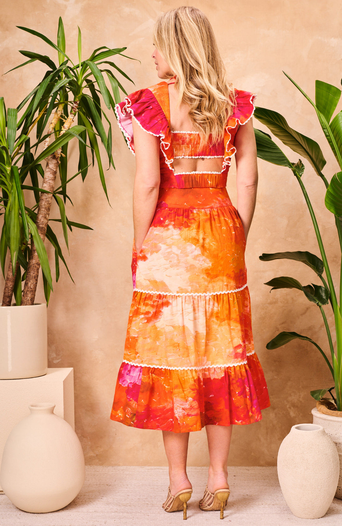 The Blythe Ruffle Sleeve Crop Top (Orange)