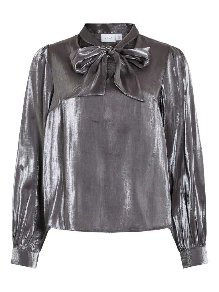 Essa Tie Neck Shirt (Silver)