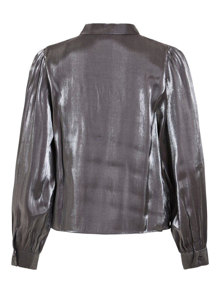 Essa Tie Neck Shirt (Silver)