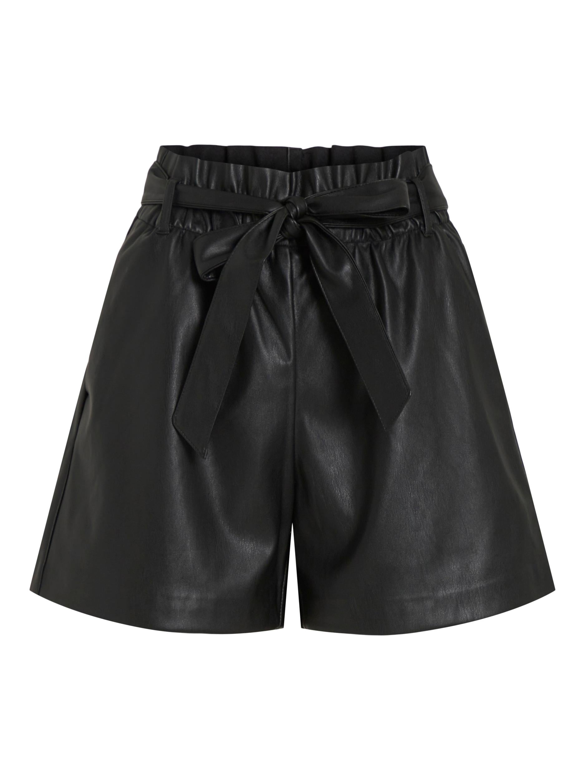 MIRANDA HIGH WAISTED PAPERBAG SHORTS (BLACK)