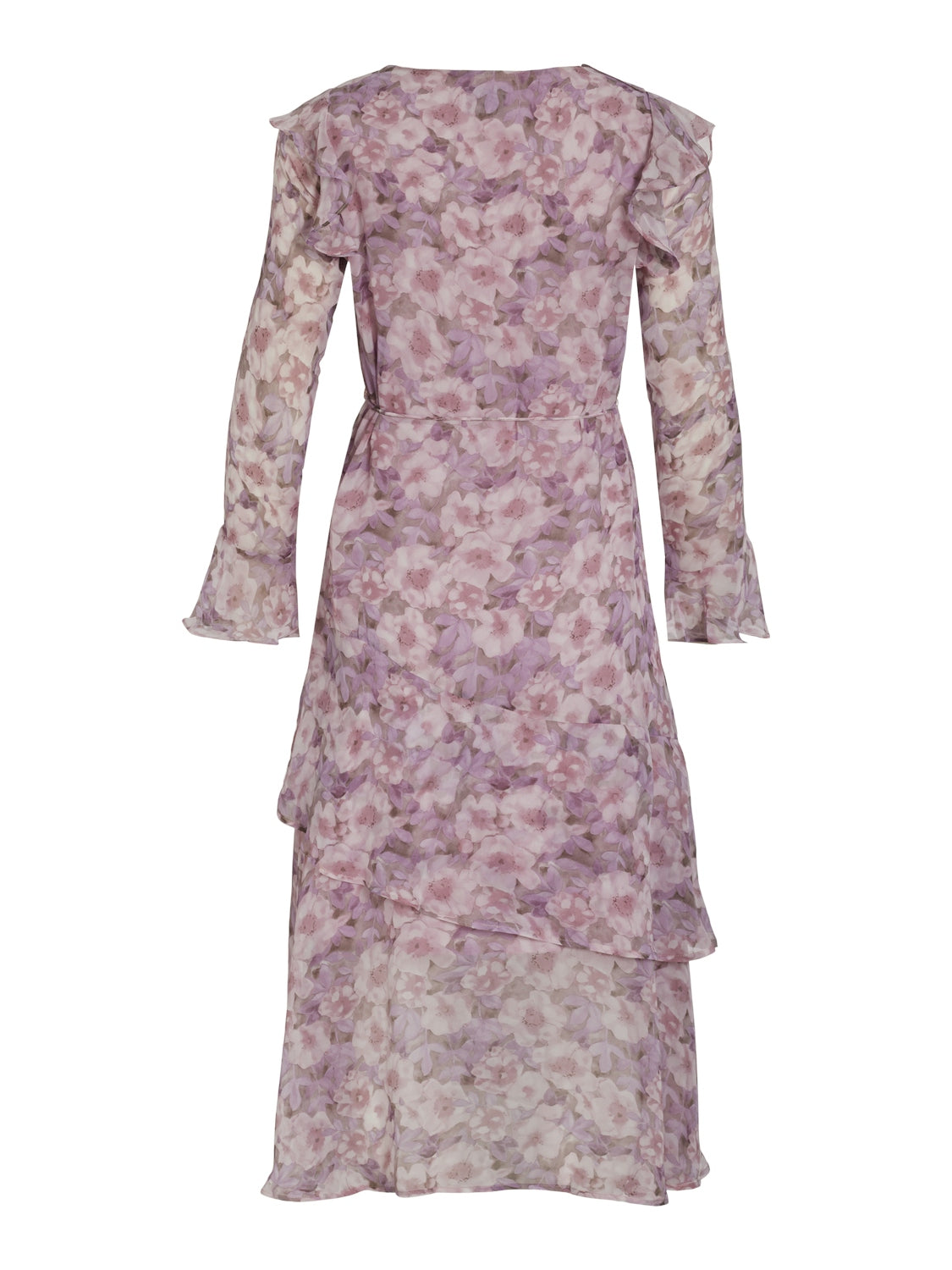 Riva Frill Midi Dress (Misty Rose/Flowers)