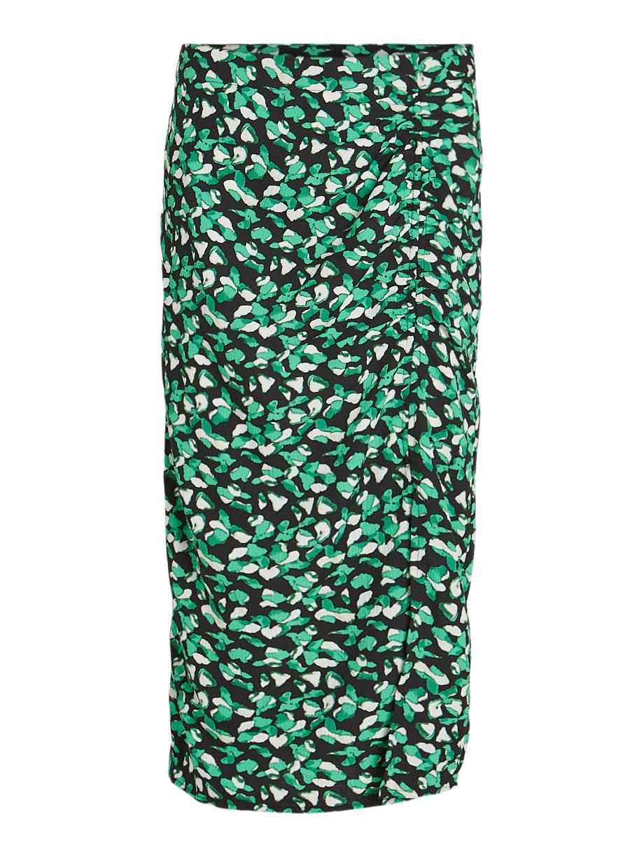 MEDA MIDI SKIRT (BLACK/GREEN)