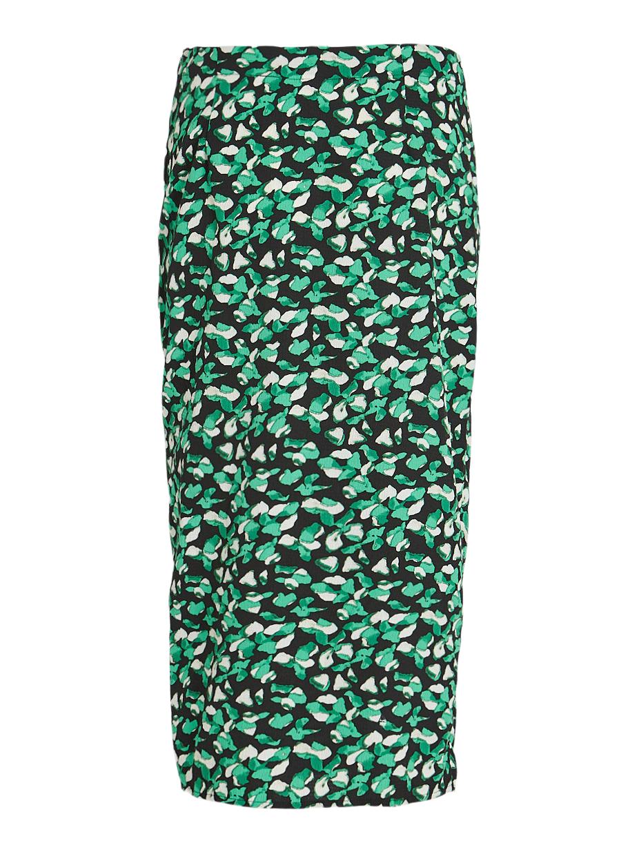 MEDA MIDI SKIRT (BLACK/GREEN)