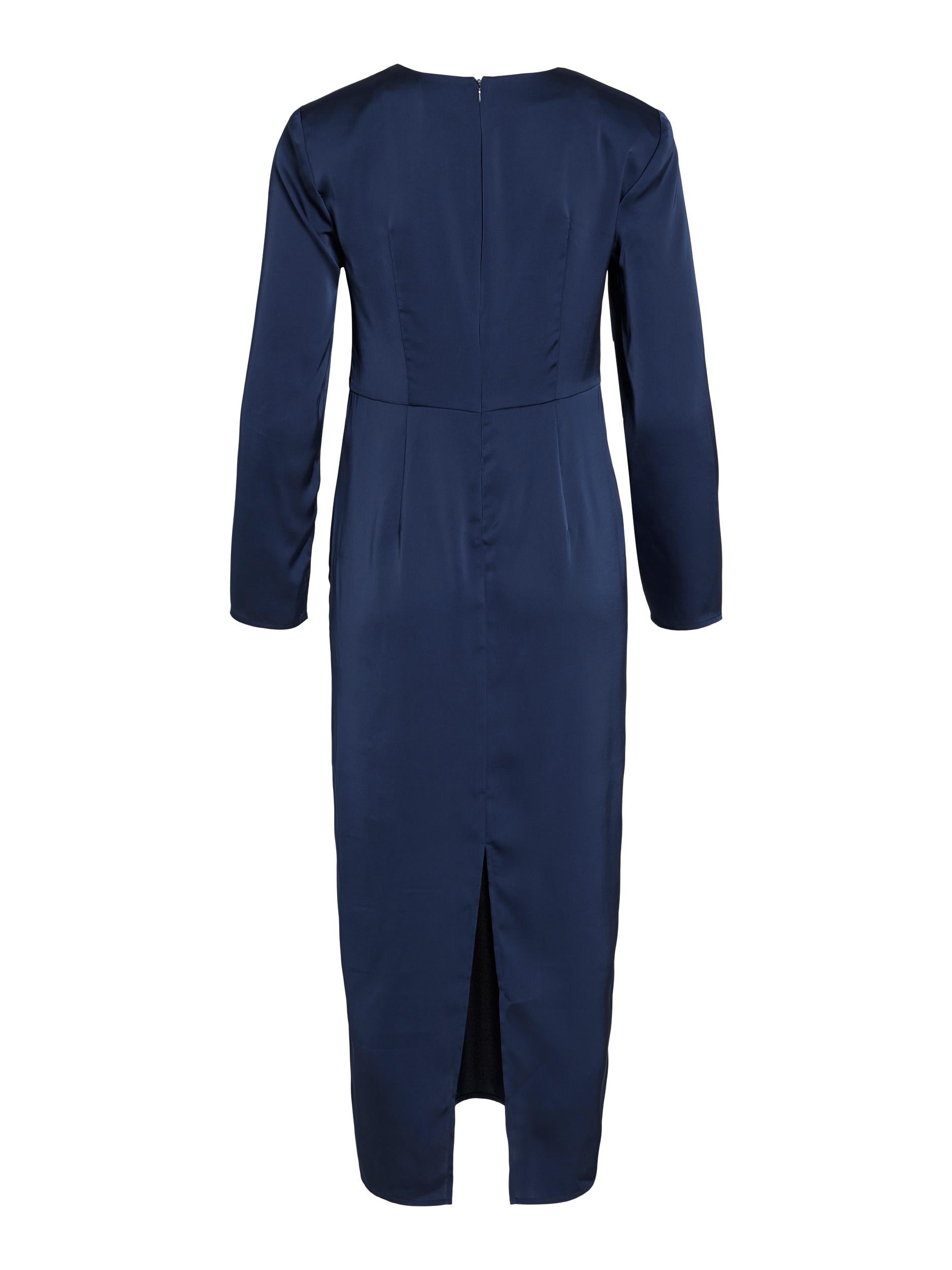 VIRA MIDI KNOT DRESS (NAVY)