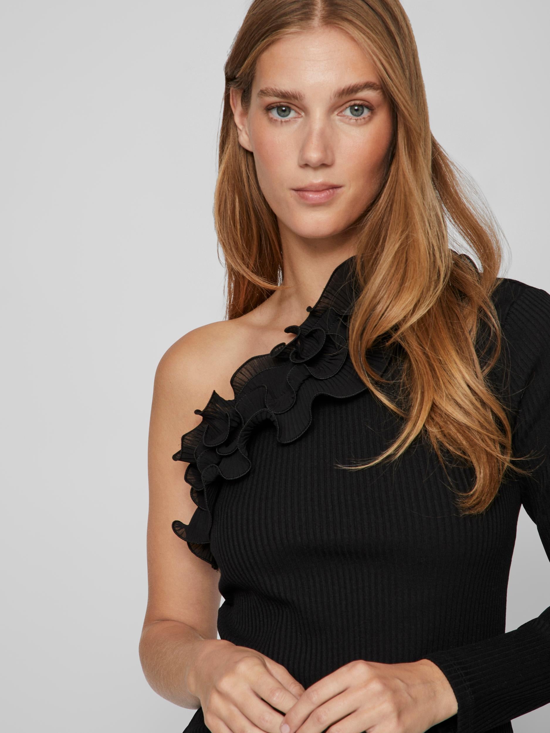 IMIA ONE SHOULDER TOP (BLACK)