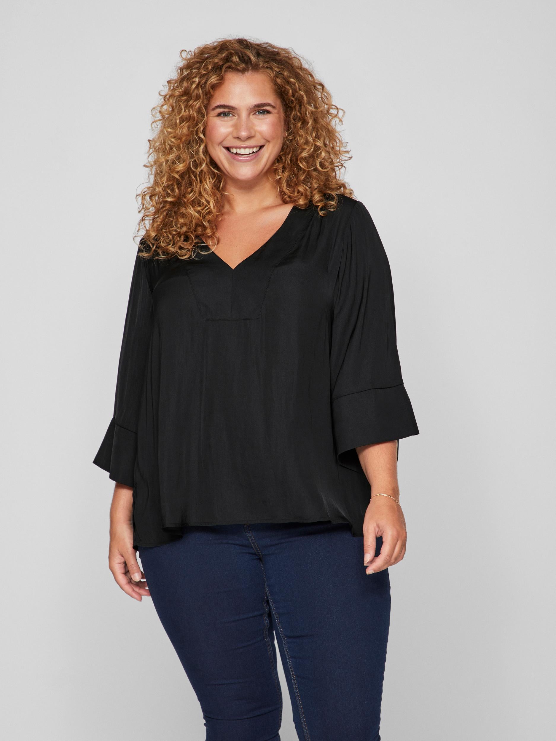 DREAMY V-NECK TOP (BLACK)