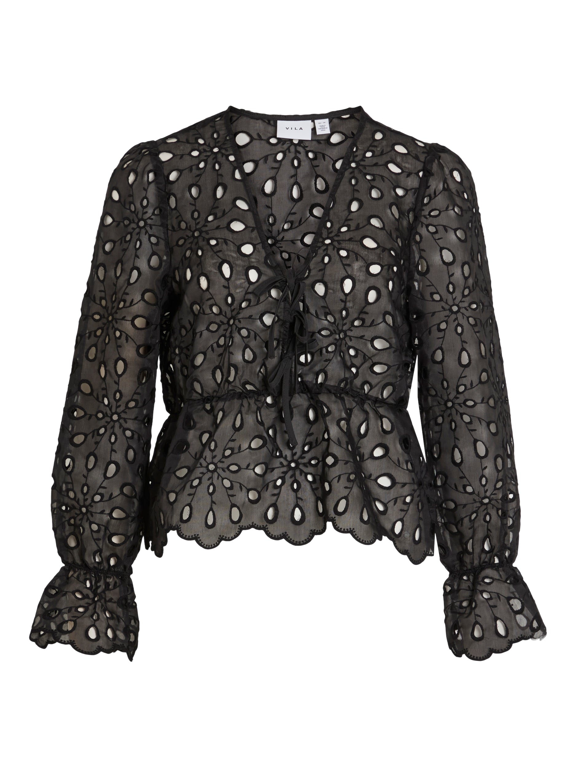 MEDA L/S LACE TOP (BLACK)