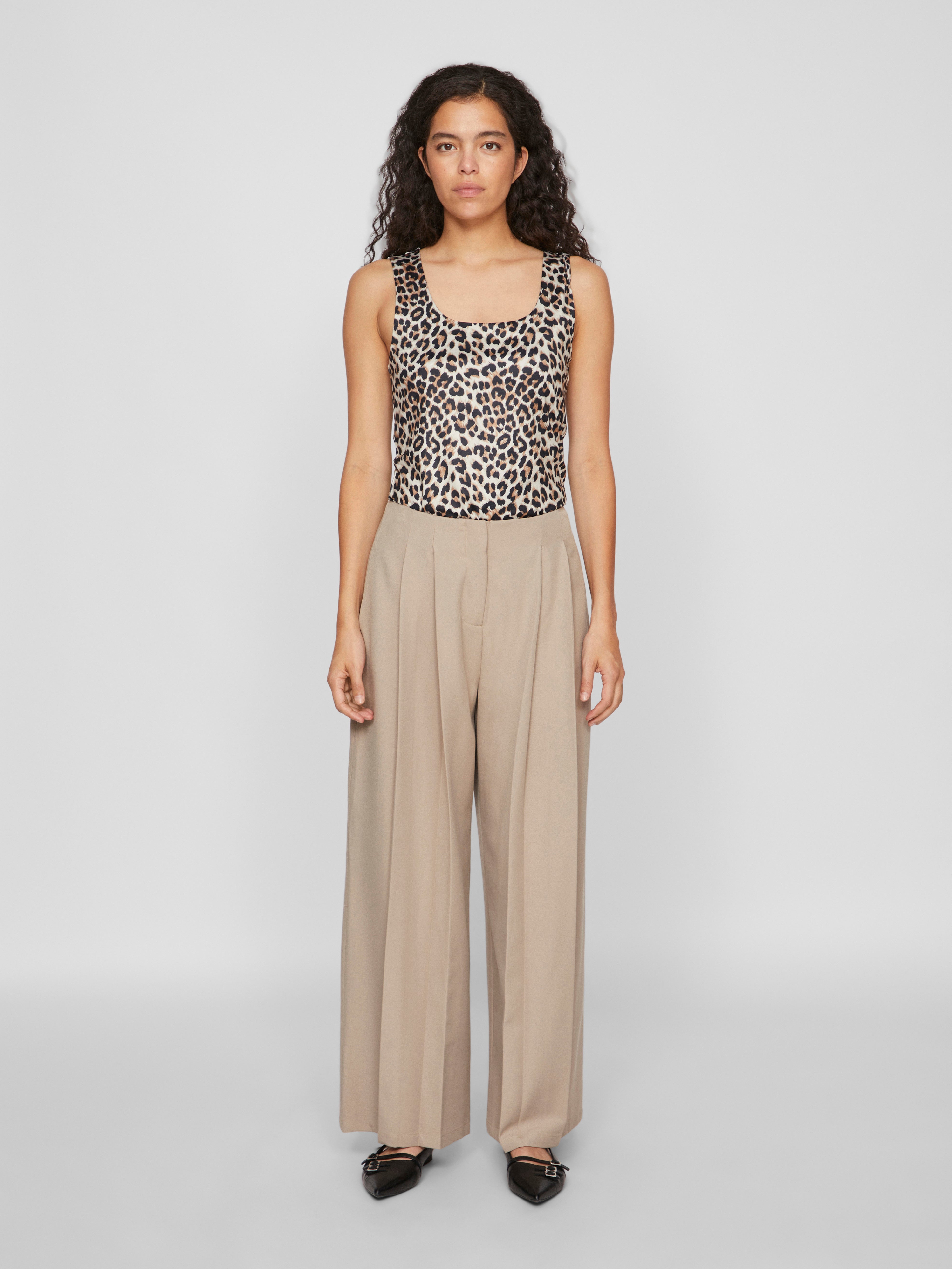 Kennza O-Neck Tank Top (Carmel Cafe/Leopard)