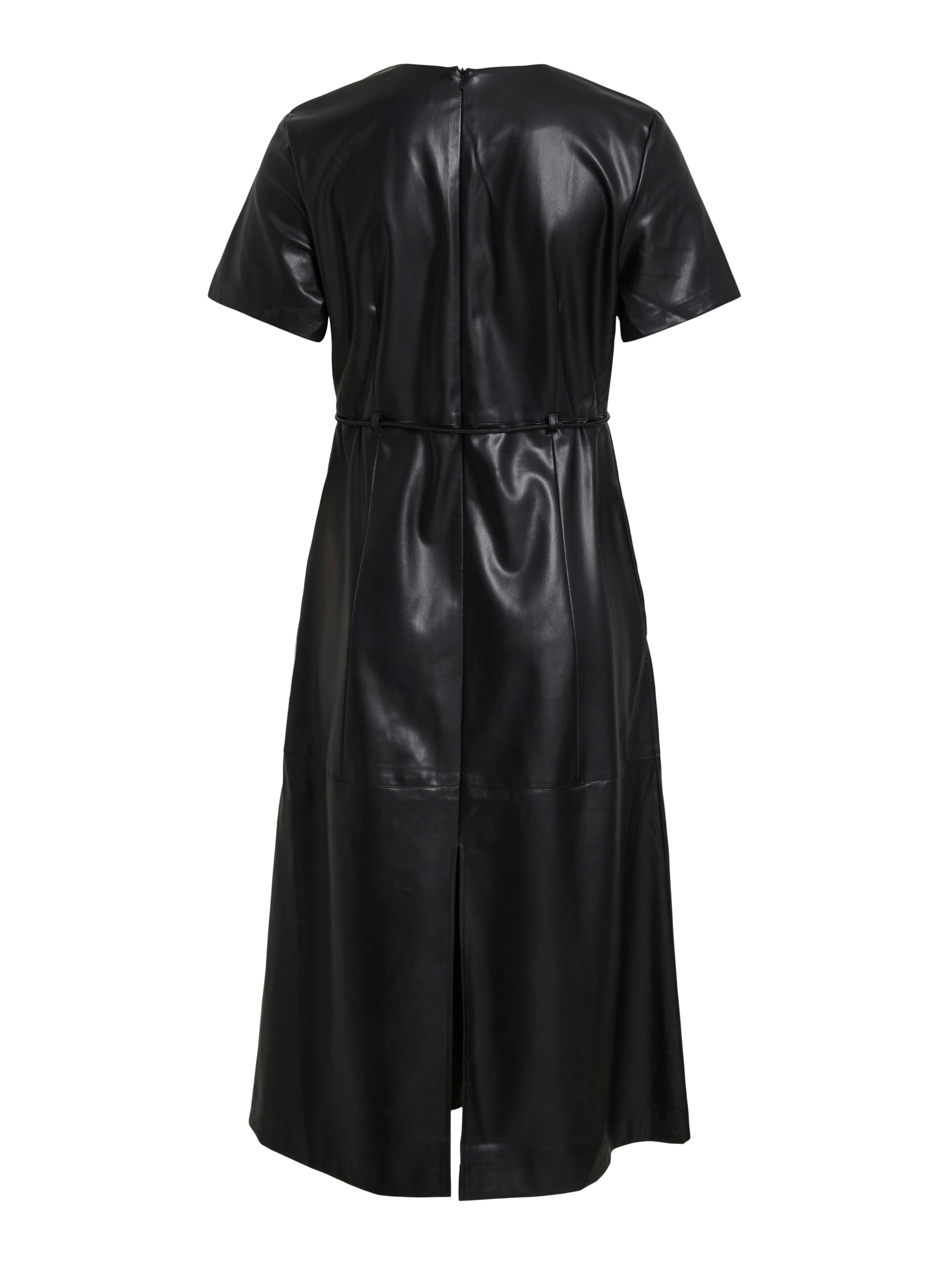 Gloria Faux Leather Midi Dress (Black Beauty)