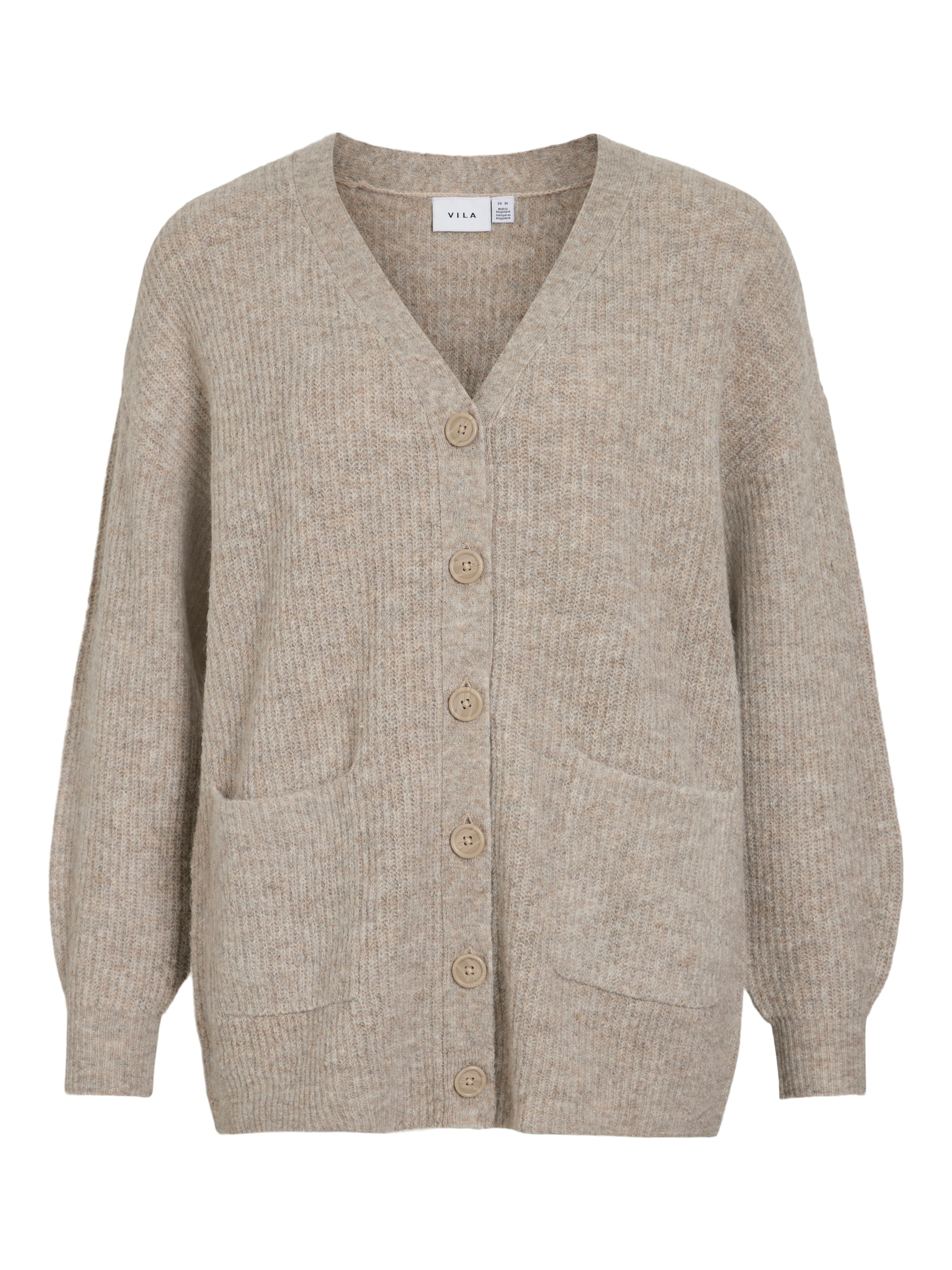Mindy Oversized Knit Cardigan (Natural Melange)