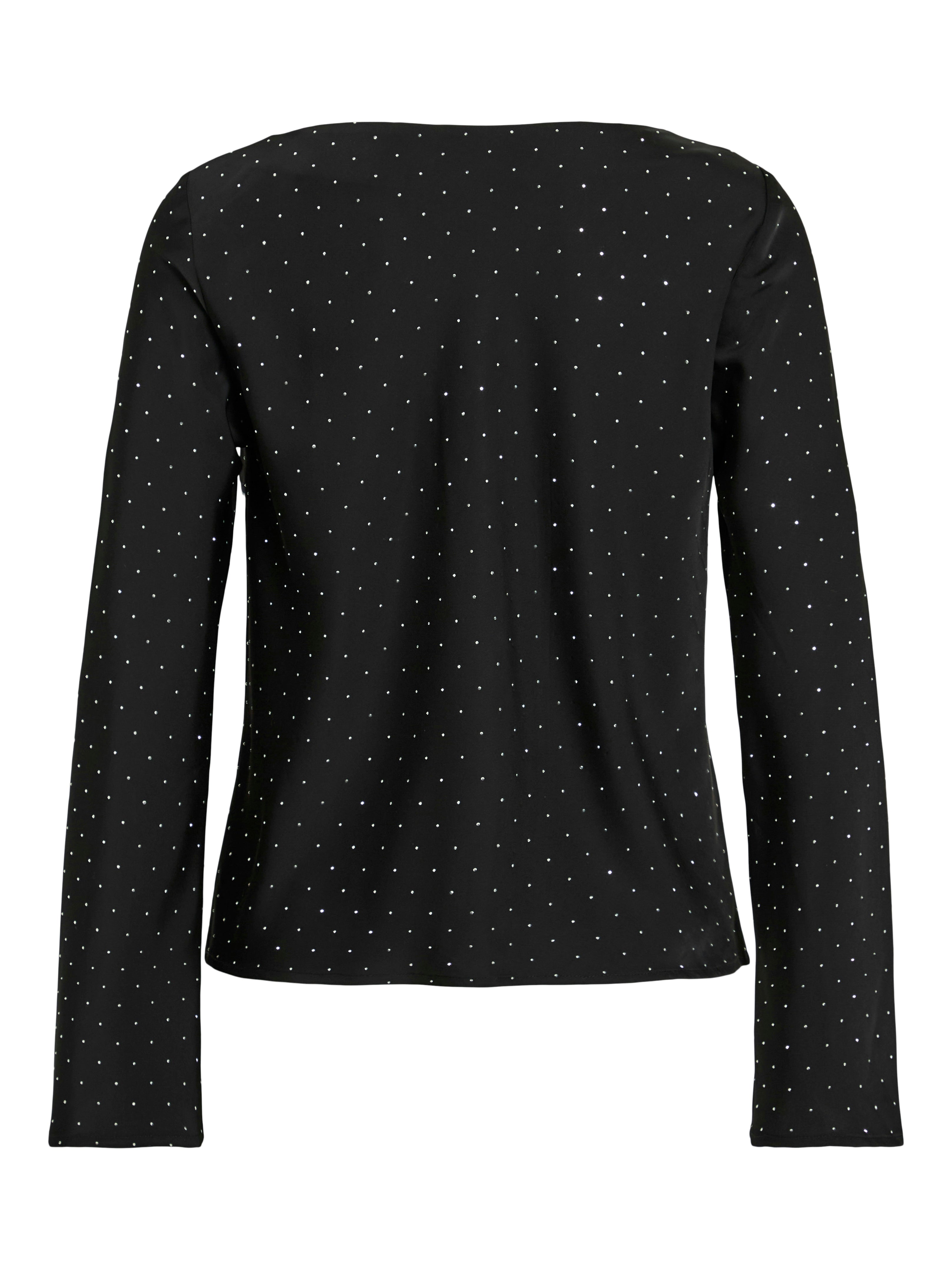 Ellie Boat Neck Rhinestone Top (Black Beauty)
